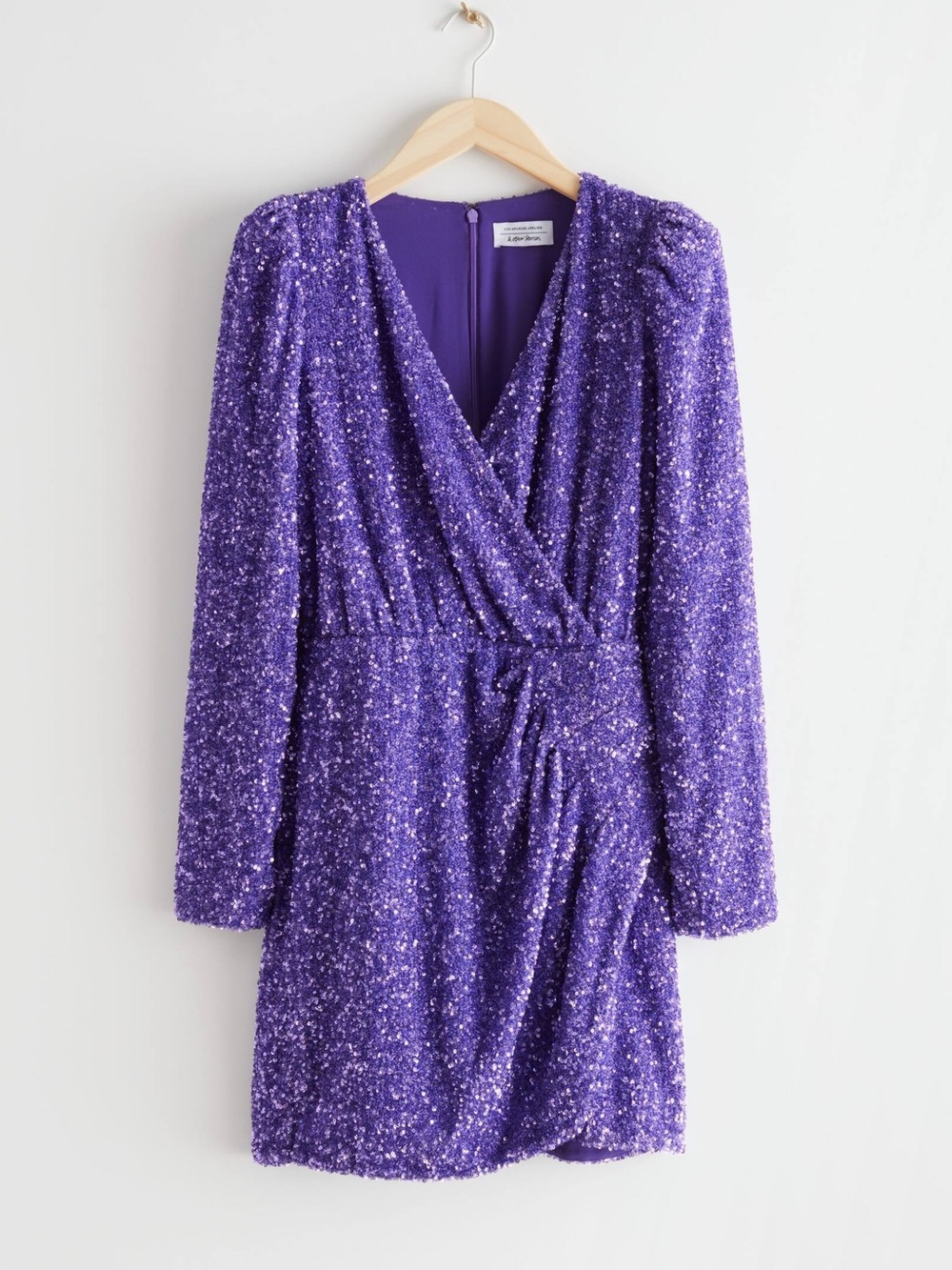 NWT & Other Stories sequin wrap mini dress 4